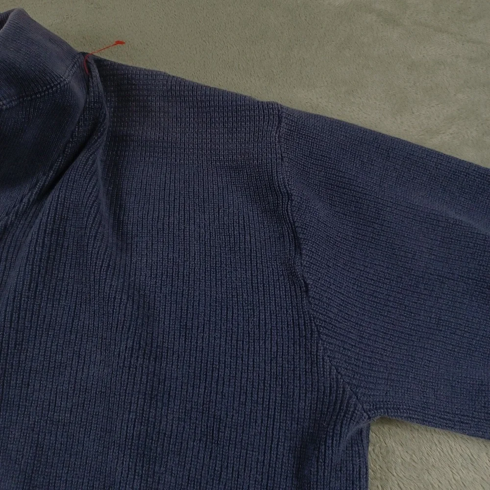 Vintage LL Bean Sweater Mens XLT Blue Knit Outdoor Henley‎ Neck Pullover